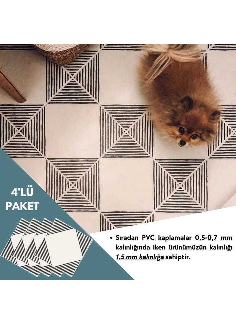 Technosmart 4 Pieces 30CM×30CM Self Adhesive Lvt Floor Wall Covering Kitchen Bathroom Tile Sticker  - Image 5