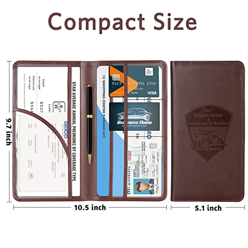 CoBak Premium Faux Leather Car Document Holder with Magnetic Closure and 6 Compartments - Image 5