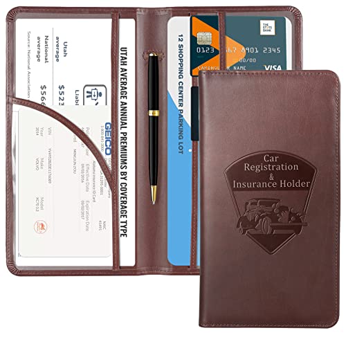 CoBak Premium Faux Leather Car Document Holder with Magnetic Closure and 6 Compartments - Image 1