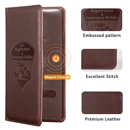 CoBak Premium Faux Leather Car Document Holder with Magnetic Closure and 6 Compartments - Image 4
