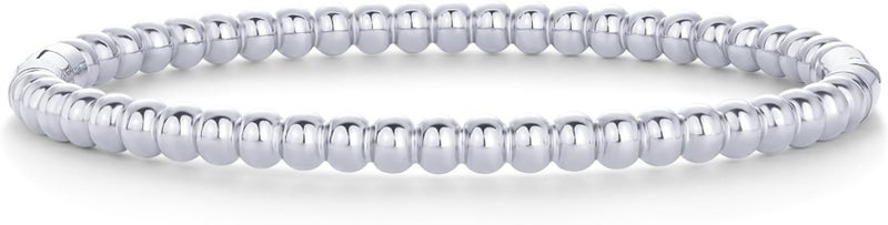 PAVOI 14K Gold Plated and Stainless Steel Beaded Bangle for Women 6.5 or 7" Bracelet - Image 1