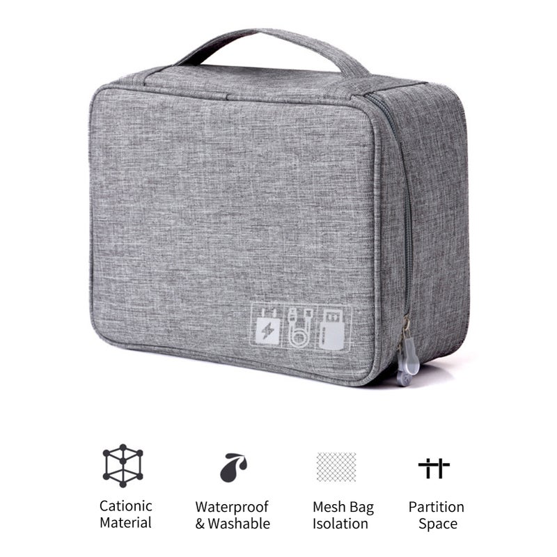 Electronics Organizer Travel Bag for Cable Accessories Storage Bag Pouch Separated Space Waterproof for Cable Cord Charger Hard Drive Earphone Power Bank - Image 3