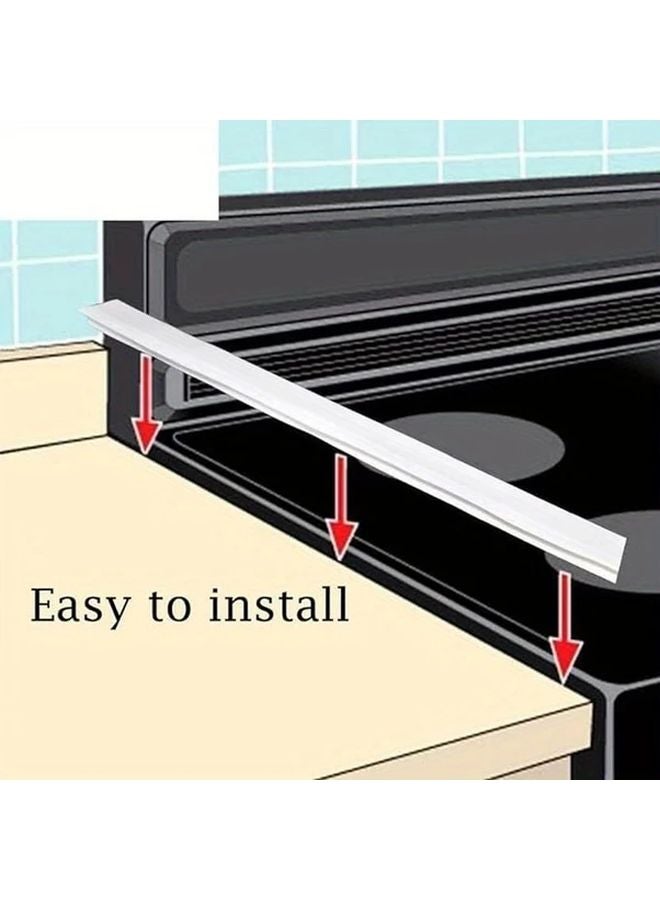 2pcs White Heavy Duty Oven Cabinet Gap Covers Heat Resistant Stove Top Protector - Image 2