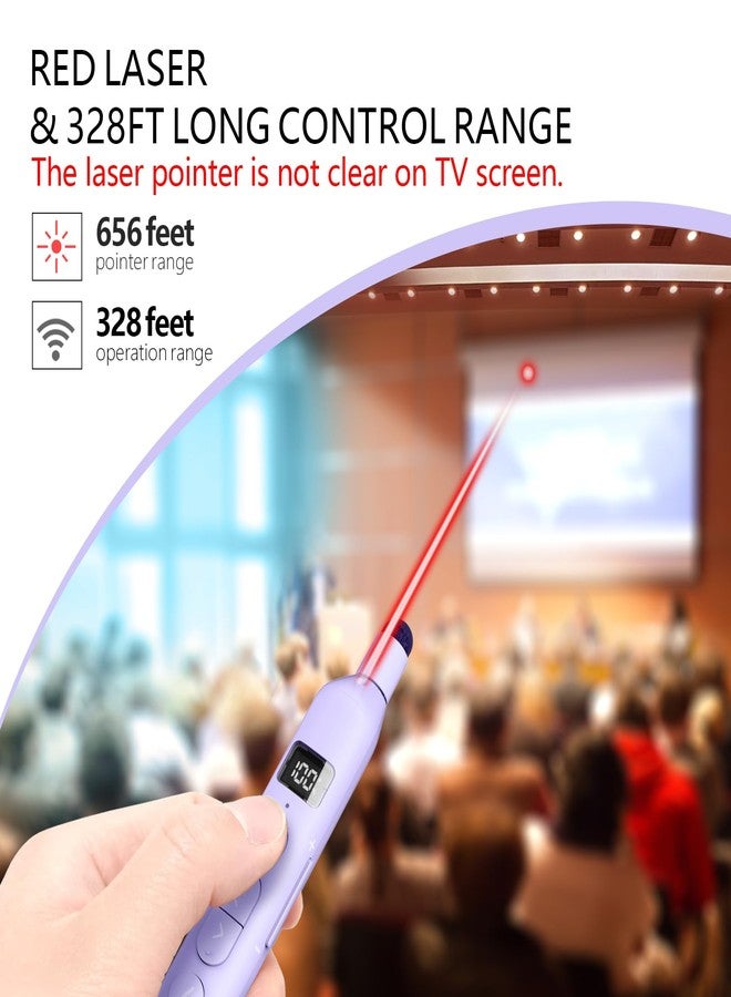 Norwii N21 Bluetooth Presentation Clicker with Telescopic Teaching Pointer, Presentation Remote with Retractable Stick for PowerPiont, Wireless Presenter, Slide Advancer - Purple - Image 3