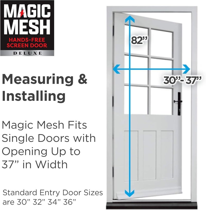 Magic Mesh Deluxe, Black | Magnetic Screen Door, Heavy Duty, Magnetic Closure, Door Net, Patio Screen, Sliding Door Screen, Bug Screen for Doorways, Kid & Pet Friendly | Size 39" x 83" (Pack of 1) - Image 4