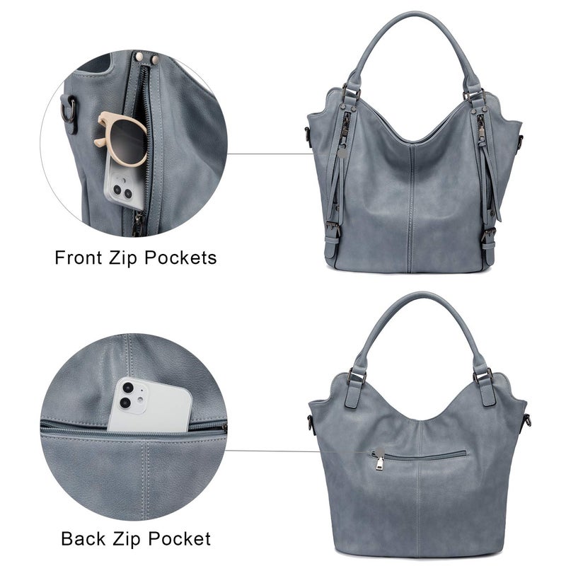 Realer Tote Bag for Women PU Leather Shoulder Bags Fashion Hobo Bags Large Purse and Handbags with Adjustable Shoulder Strap - Image 3