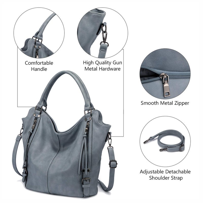 Realer Tote Bag for Women PU Leather Shoulder Bags Fashion Hobo Bags Large Purse and Handbags with Adjustable Shoulder Strap - Image 2