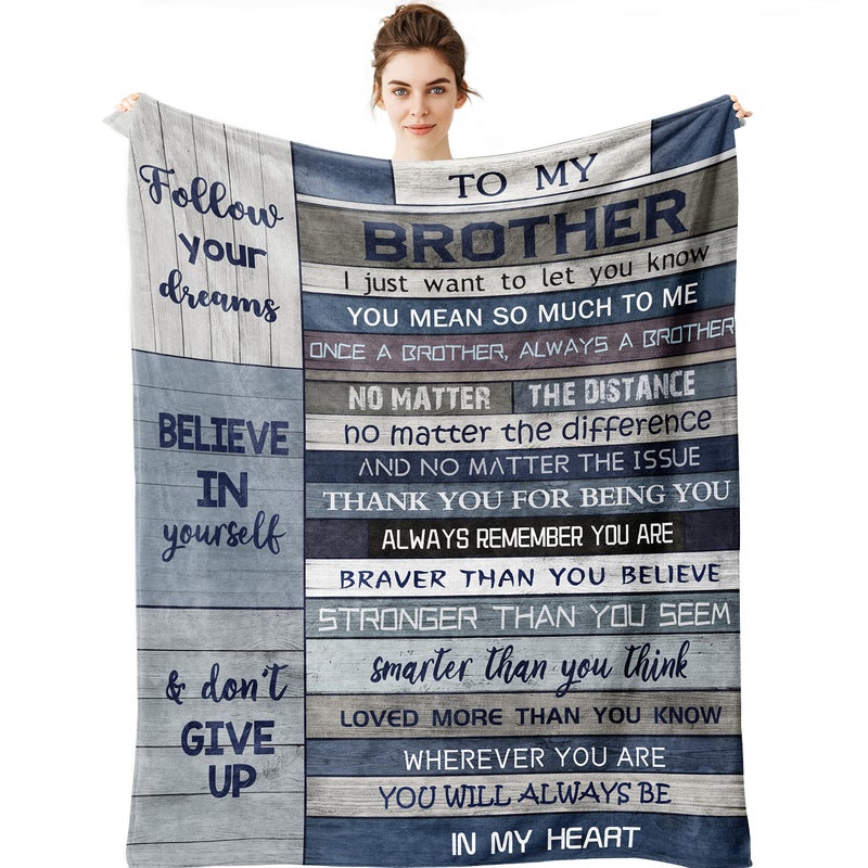Yamco Big Brother Gift  Gifts for Brothers 60 x 50 Blanket  Funny Brother Gifts from Sister for Birthday  Cool Birthday Gifts for Older Brothers  Bro Christmas Graduation Gift Ideas
