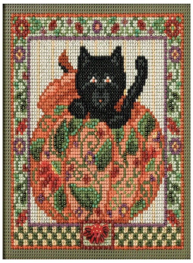 Peek-A-Boo Pumpkin Beaded Counted Cross Stitch Kit MH144202 Buttons & Beads 2014 Autumn