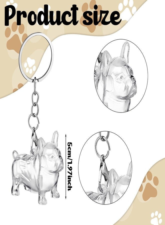 Nosiny 3 Pcs Dog Hair Collector Keychain Charm Memorial Storage Box Clear Pet Fur Holder Keyring Cute Dog Hair Keepsake Collection with Tweezers Comb Memorial Gift for Pet Lovers (French Bulldog) - Image 2