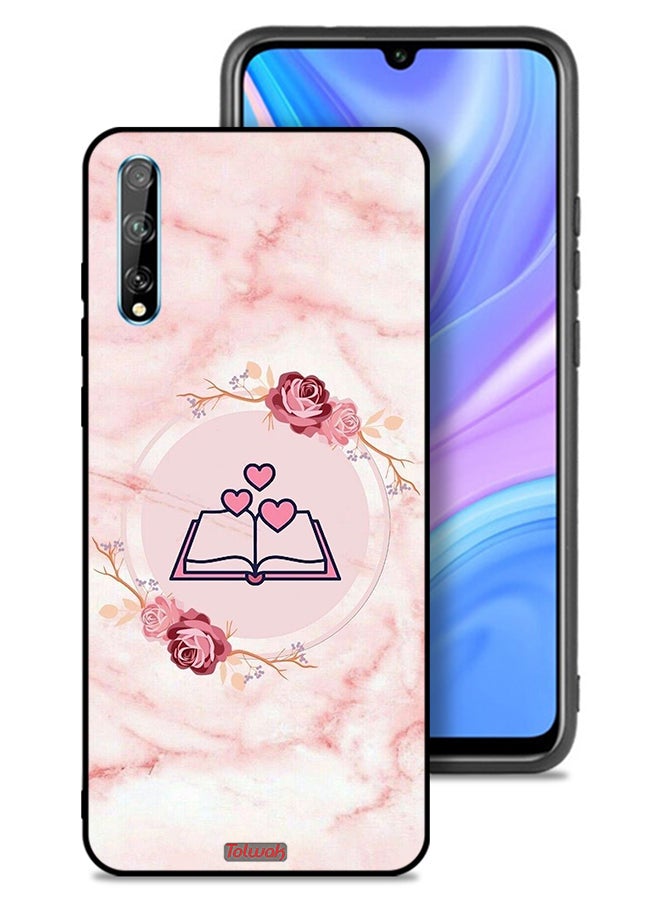 Tolwak Huawei Y8p Protective Case Cover Three Hearts On Book Artwork - Image 1