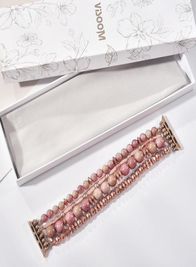 VISOOM Beaded Boho Bracelet for Apple Watch Series 11 10 Se 9 8 7 6 5 4 3 2 1 Bands Wrap Straps 42mm 41mm 40mm 38mm Women, Fashion Handmade Cute Crystal beads Stretchy Watch Strap for iWatch Bands - Image 4