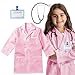 RioRand Kids Doctor Lab Coat Costume with Accessories Role Play for Boys Girls Playset Nurse Costume Age 312 Pink M130CM67Y - Image 2