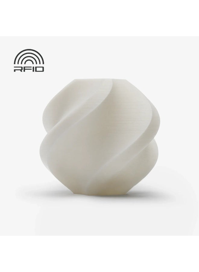 Bambu Lab 3D Printer Filament PLA Basic-Jade White- with Bambu Reusable Spool Jade White - Image 2