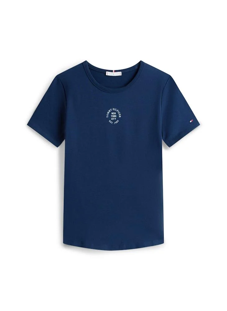 TOMMY HILFIGER STAMP LOGO SLIM Crew Neck Short Sleeve T-shirt