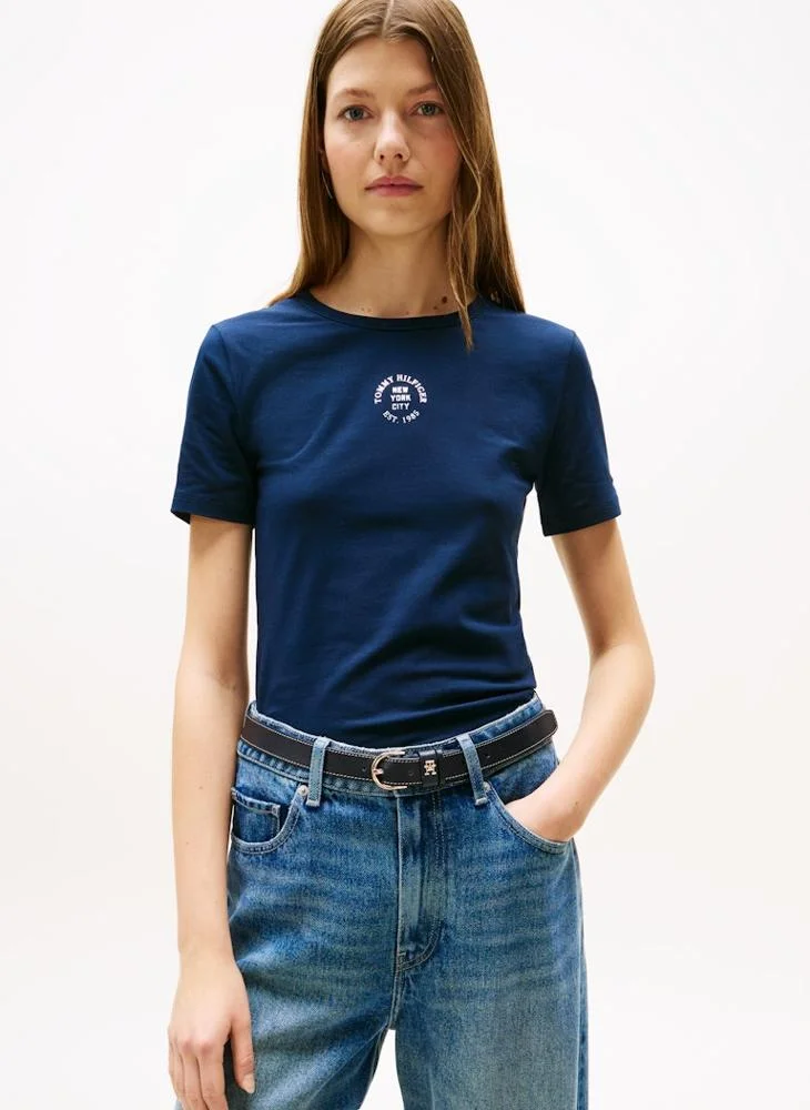 TOMMY HILFIGER STAMP LOGO SLIM Crew Neck Short Sleeve T-shirt