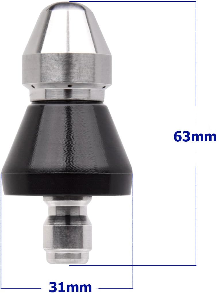 CREEXEON SN-007 Pressure Washer Sewer Jetter Nozzle,Drain Cleaning Water Jetter,5000 PSI 1/4'' Quick Disconnect Plug - Image 4