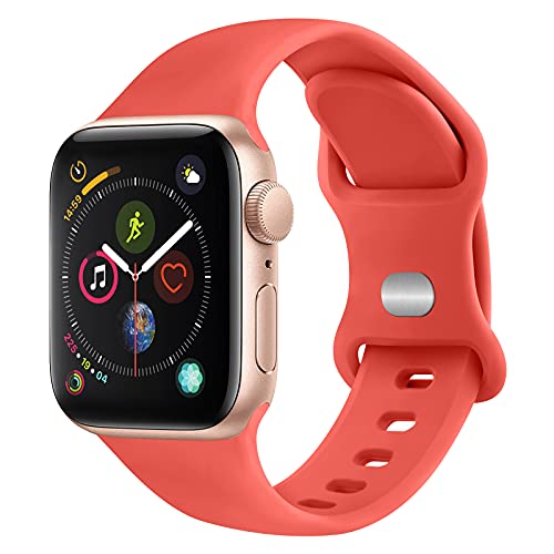 Tobfit Watch Strap Compatible with Apple Watch Series 8 7 6 5 4 3 2 1 SE 38 mm 42mm 40mm 44mm(Watch Not Included), Smartwatch band for Men Women, Strap for iWatch 8 7 6 5 4 3 2 1 (42mm, Red) - Image 3