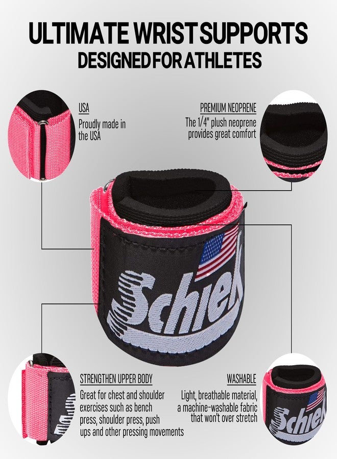 Schiek Sports Model 110WS Ultimate Weightlifting Wrist Supports - Pink - Image 3