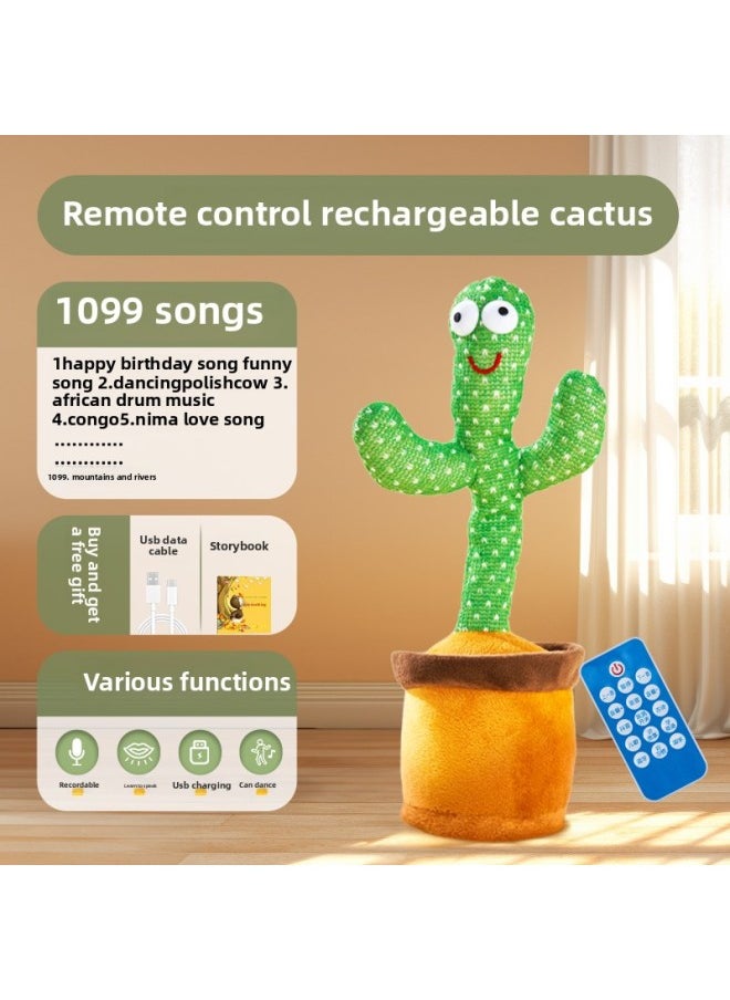 Dancing Cactus Toys Can Learn To Talk Baby Baby Children 0 A 1 Year Old Enchanting Flower Repetition Recording Doll-Color:[remote Control Model] Cactus 1099 Songs + Learning To Speak + Recording + Glowing And Dancing-Specification:[collect And Purchase, Priority Delivery]