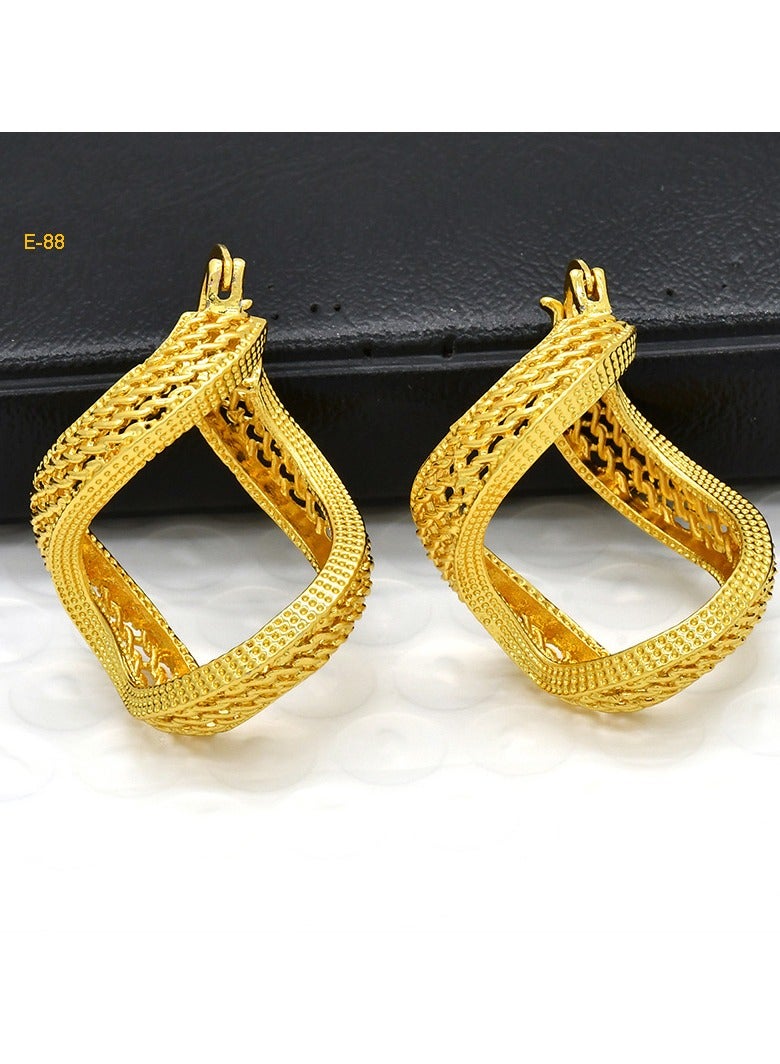 JOOLI Women Earrings Gold Jewelry Fashion Style Wealthy Ladies Wedding Jewellery - Image 1