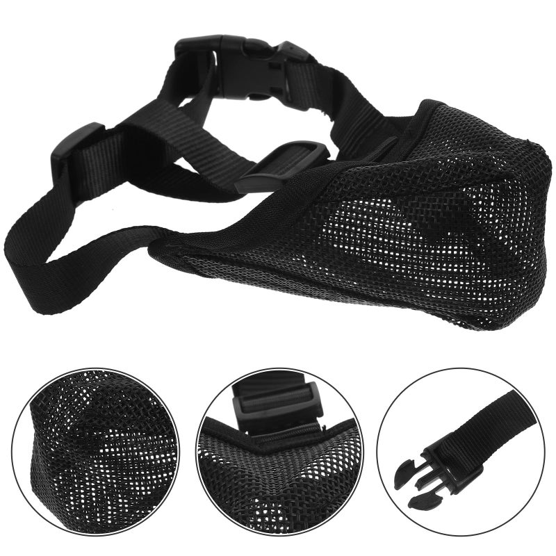 Dark Color XS Soft Mesh Dog Muzzle Breathable Anti Biting No Barking Training Mouth Cover For Large Pets - Image 4