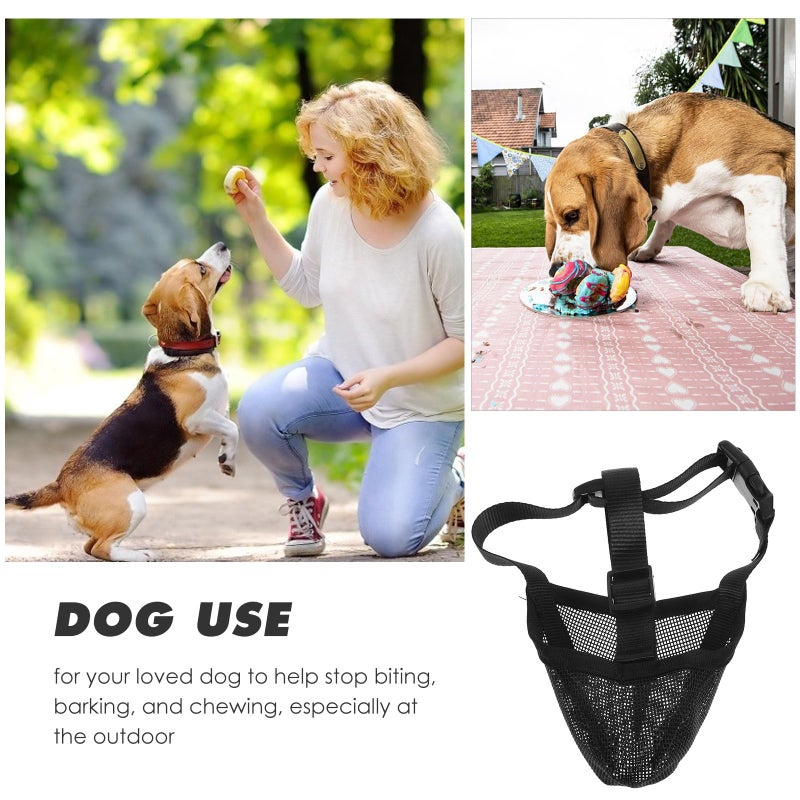 Dark Color XS Soft Mesh Dog Muzzle Breathable Anti Biting No Barking Training Mouth Cover For Large Pets - Image 5