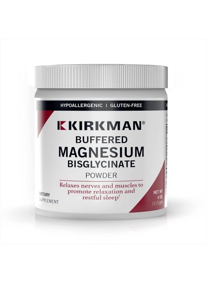 Kirkman Buffered Magnesium Bisglycinate Powder - 4 oz - Relaxes Nerves & Muscles - Prompts Restful Sleep - Hypoallergenic - Image 1