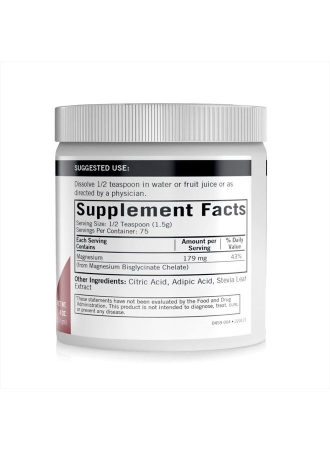 Kirkman Buffered Magnesium Bisglycinate Powder - 4 oz - Relaxes Nerves & Muscles - Prompts Restful Sleep - Hypoallergenic - Image 2