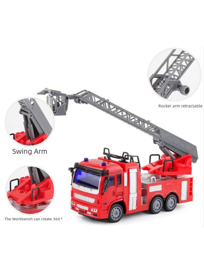 Children's Educational Remote Control Toy Truck Fire Truck Sanitation Engineering Truck Four-pass With Lithium Boy Toy Simulation Model-Color:QH833A-2D Lifting Fire Truck-Proportion:Package Four: 2 Lithium Battery 1 Charging Line 1 Remote Control Battery - Image 5