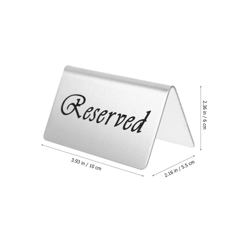 Double Sided Stainless Steel Reserved Table Sign for Restaurant Cafe Club - Image 3
