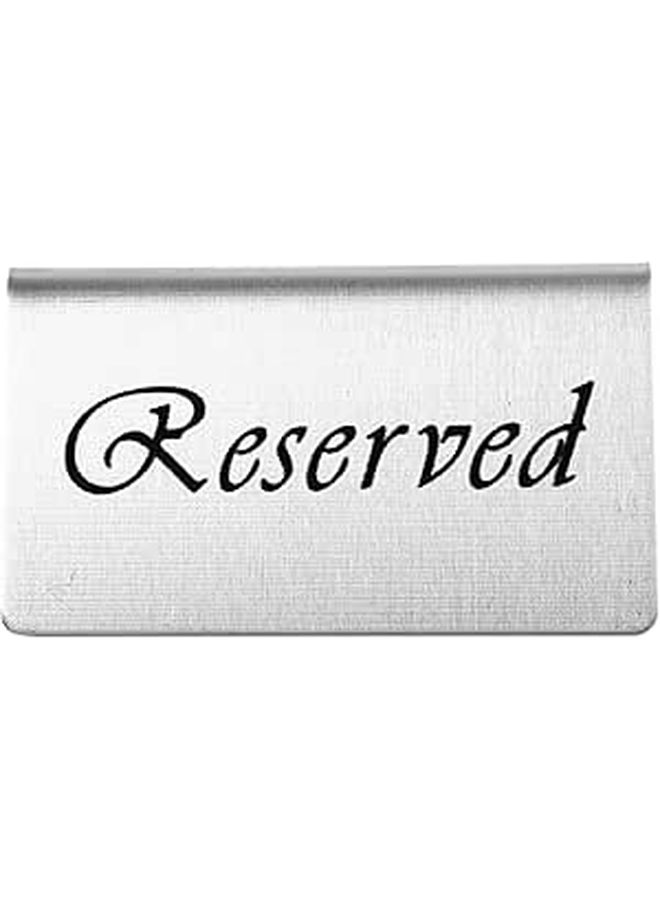 Double Sided Stainless Steel Reserved Table Sign for Restaurant Cafe Club - Image 1