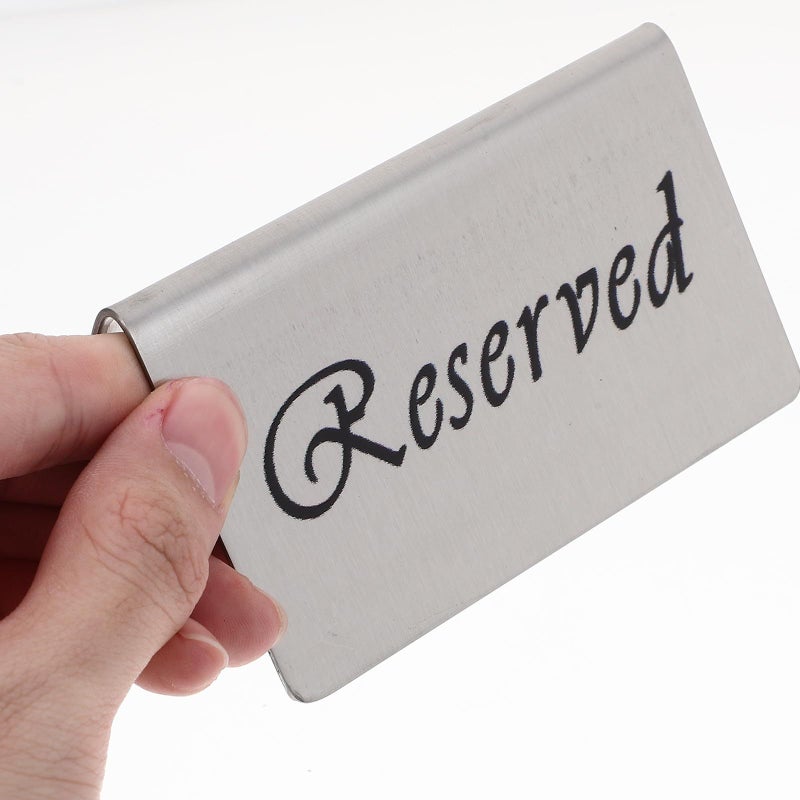 Double Sided Stainless Steel Reserved Table Sign for Restaurant Cafe Club - Image 5