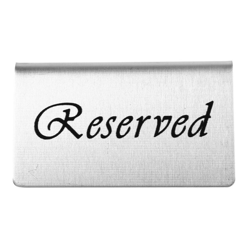 Double Sided Stainless Steel Reserved Table Sign for Restaurant Cafe Club - Image 2