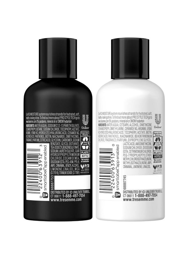 TRESemmé TRESemme Shampoo & Conditioner, Sulfate-Free, Travel Size - Moisture Rich Hair Treatment for Dry, Damaged Hair, Mini Shampoo & Conditioner Sets x 3 for Hair Repair, Scented, 3 Oz Ea (6 Piece Set)  - Image 3