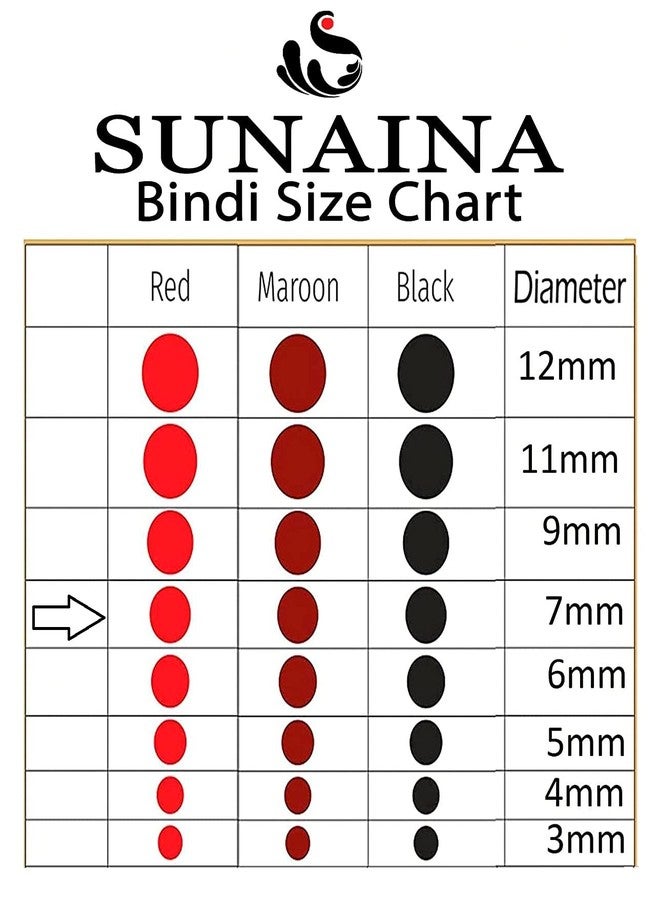 Sunaina Matching Plaza Black Round Bindis for Women Size-5 (Size 7mm) - Image 5