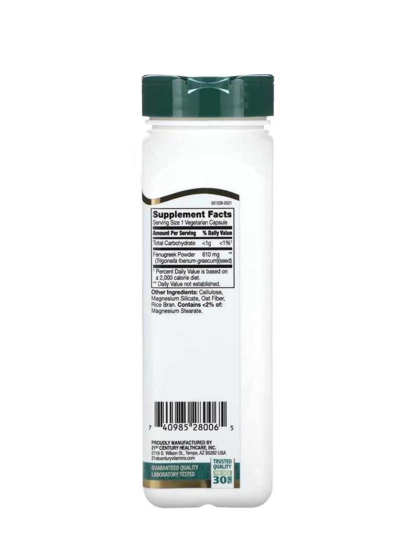 21st Century Traditional Fenugreek 610 mg 100 Vegetarian Capsules - Image 2