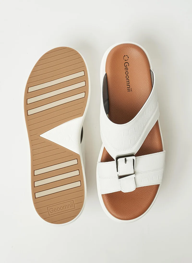Geoomnii WHITE Geoomnii Mens Arabic Sandals White for Men | Best Price UAE