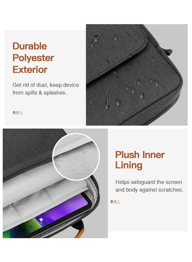 موكو حقيبة حمل MoKo 9-11 بوصة مزودة بمقبض وحزام كتف لأجهزة iPad Pro مقاس 11 بوصة، وiPad 10th 10.9، وiPad 9/8/7th Generation 10.2، وiPad Air 5/4th 10.9، وiPad 9.7، وTab S8/S9 مقاس 11 بوصة، باللونين الأسود والرمادي - Image 2