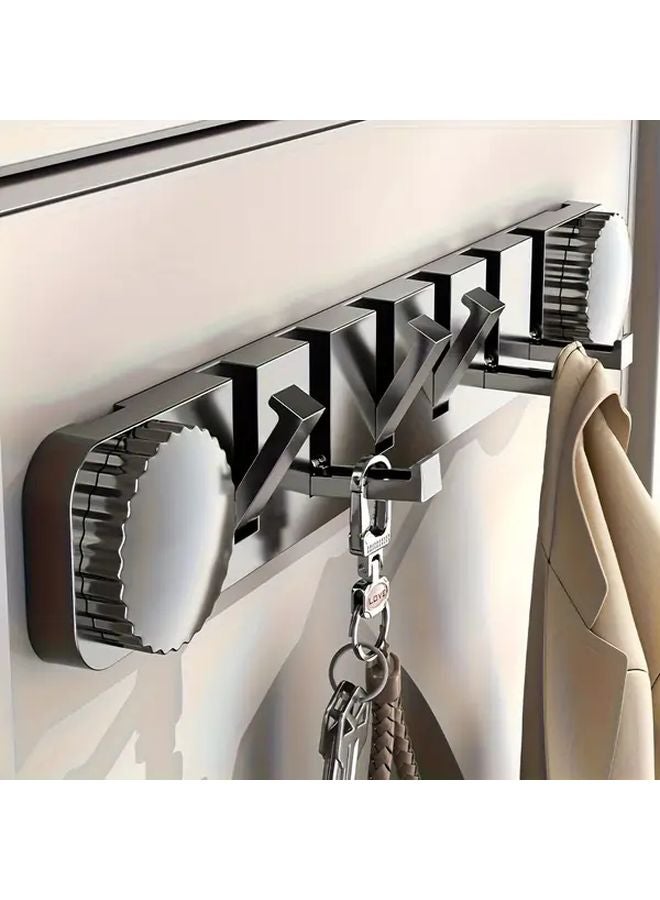 Grey Over The Door Storage Shelf With Hooks Space Saving Organizer - Image 3