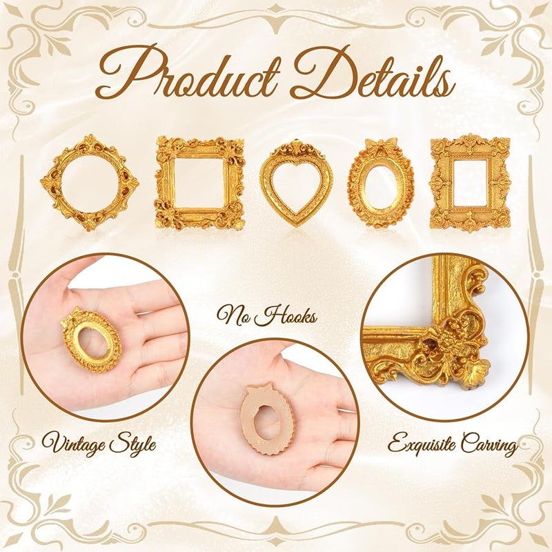 Poualss 25Pcs Mini Vintage Resin Picture Frame - Image 3