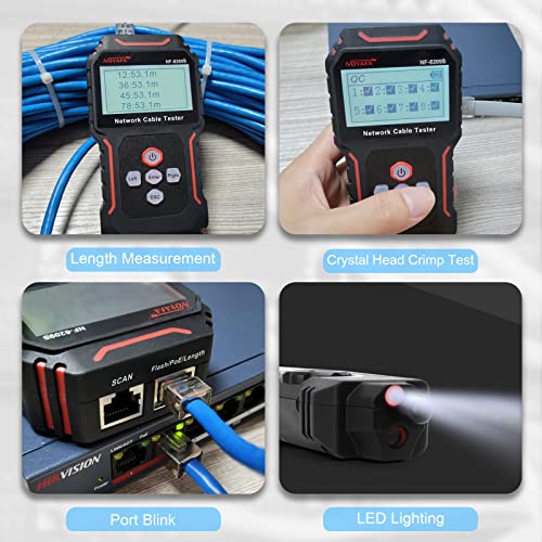 NOYAFA New Upgraded NF-8209S Network Cable Tester, Multifunctional Cable Length Tester for The CAT5, CAT6, LAN Cable Finder and POE Tester - Image 3