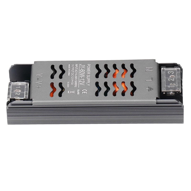 Jeanoko DC 12V LED Power Supply Driver Durability-Optimized 60W Constant Voltage Transformer for LED Lights Strip, Easy Conceal for Indoor Lighting - Image 5