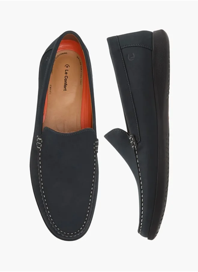 لو كونفورت Mens Solid Slip-On Moccasins