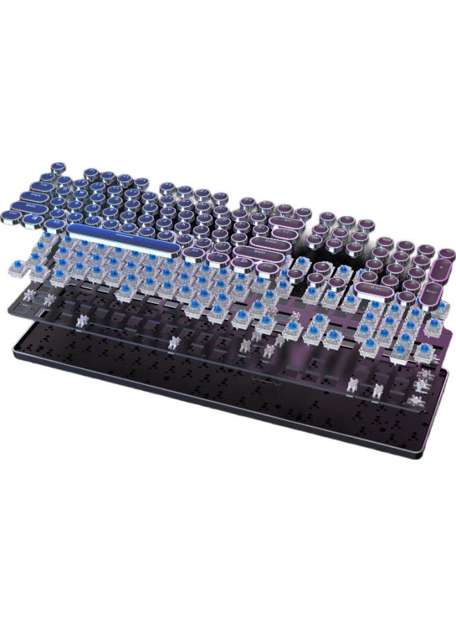 Eweadn Tk950 Wireless Bluetooth Punk Mechanical Keyboard And Mouse Set, Wired Tri-mode, For Office And Gaming, C Puter And Laptop, Black Switch, Retro Peripherals, Black With White Backlight - Image 1