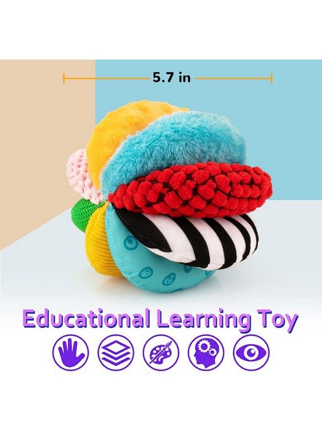 teytoy - 8In1 Sensory Balls For Infant Toddlersrainbow Fabric Baby Toy For Sensory Developmentmontessori Toys For Babies 612 Months8 Different Sensory Tactile Textures With Crinkle Rattle Squeakers - Image 1