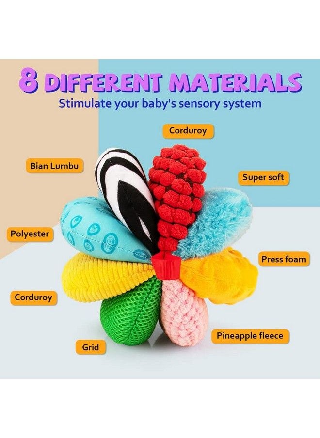 teytoy - 8In1 Sensory Balls For Infant Toddlersrainbow Fabric Baby Toy For Sensory Developmentmontessori Toys For Babies 612 Months8 Different Sensory Tactile Textures With Crinkle Rattle Squeakers - Image 1