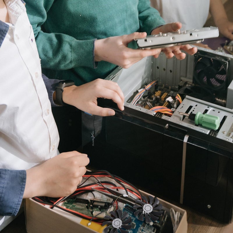 زوج مراوح تبريد GPU بلاستيكية بديلة ملحق مبرد بطاقة الفيديو الداخلية المتين - Image 4