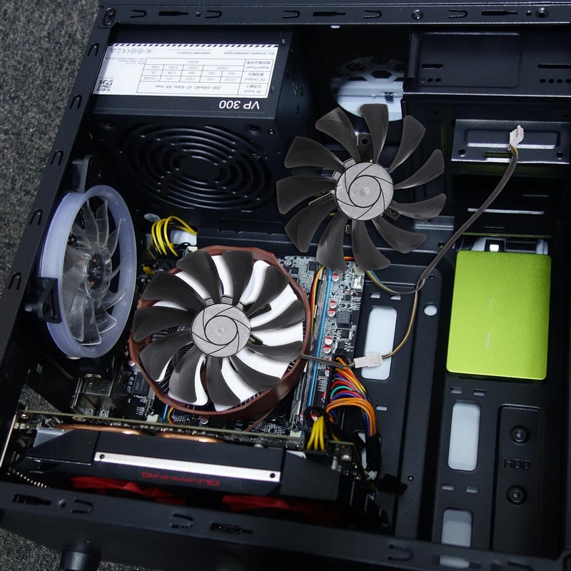 زوج مراوح تبريد GPU بلاستيكية بديلة ملحق مبرد بطاقة الفيديو الداخلية المتين - Image 5