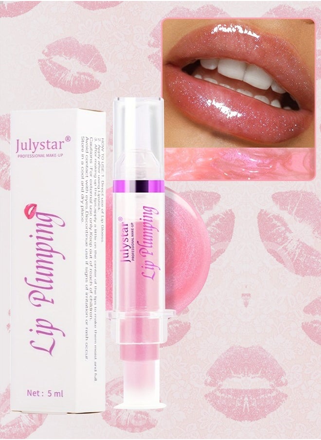 Julystar Lip Plumping Booster Spicy Lip Lipstick Hydrating Lifter Gloss Volumizes & High-Shine Lip Plumper Lip Glass Mirror Lip Glaze Lip Makeup Lip Plumper for Women No.03  - Image 1